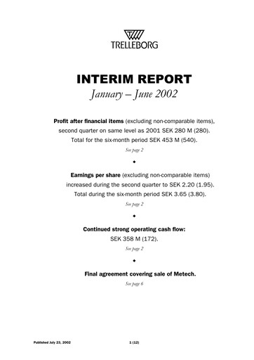 Thumbnail Trelleborg AB Half-year Report 2002-h1