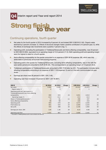 Thumbnail Trelleborg AB Quarterly Report 2014-q4