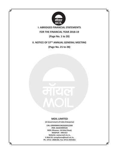 Thumbnail MOIL Financial Statement 2018-2019