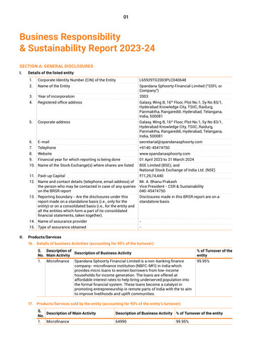 Thumbnail Spandana Sphoorty Financial ESG Report 2023-2024