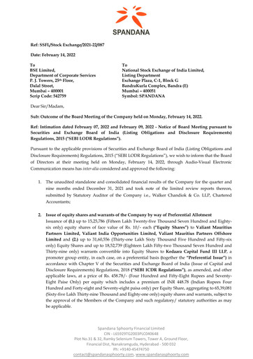 Thumbnail Spandana Sphoorty Financial Quarterly Report 2021-q3
