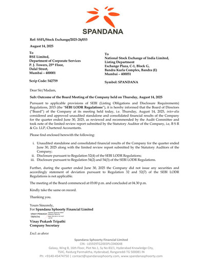 Thumbnail Spandana Sphoorty Financial Quarterly Report 2025-q1