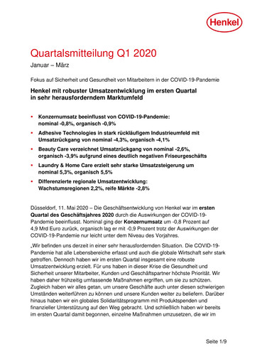 Thumbnail Henkel Quarterly Report 2020-q1