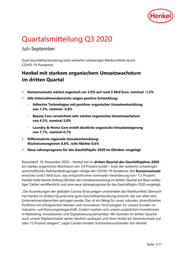 Thumbnail Henkel Quarterly Report 2020-q3