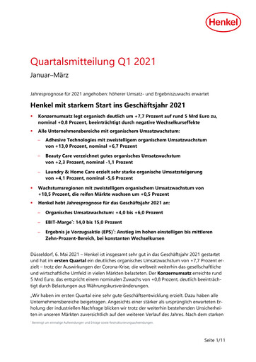 Thumbnail Henkel Quarterly Report 2021-q1