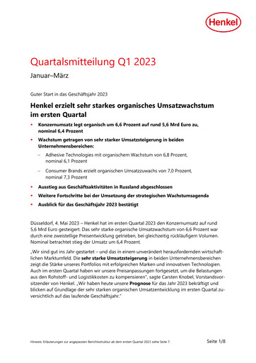Thumbnail Henkel Quarterly Report 2023-q1