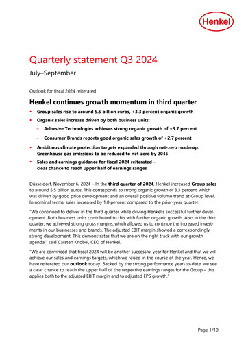 Thumbnail Henkel Quarterly Report 2024-q3