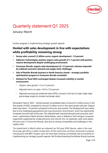Thumbnail Henkel Quarterly Report 2025-q1