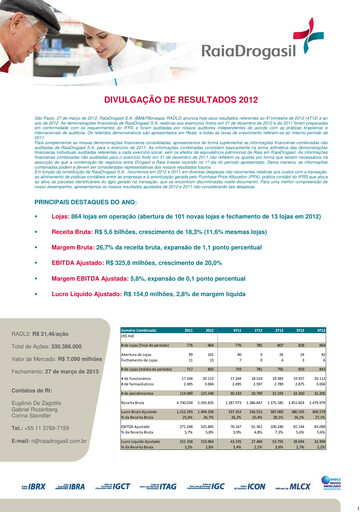 Thumbnail RaiaDrogasil Quarterly Report 2012-q4