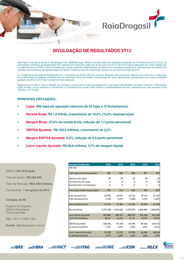 Thumbnail RaiaDrogasil Quarterly Report 2013-q2
