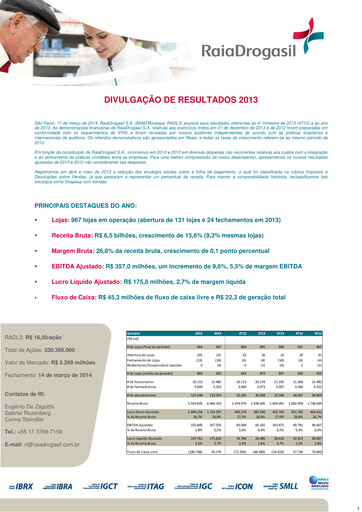 Thumbnail RaiaDrogasil Quarterly Report 2013-q4