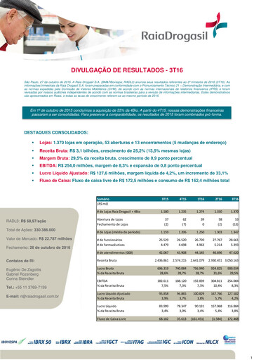 Thumbnail RaiaDrogasil Quarterly Report 2016-q3