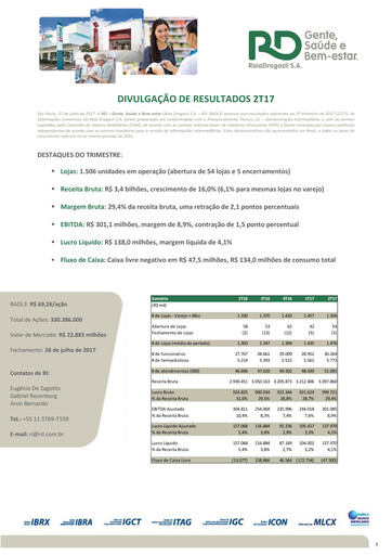 Thumbnail RaiaDrogasil Quarterly Report 2017-q2