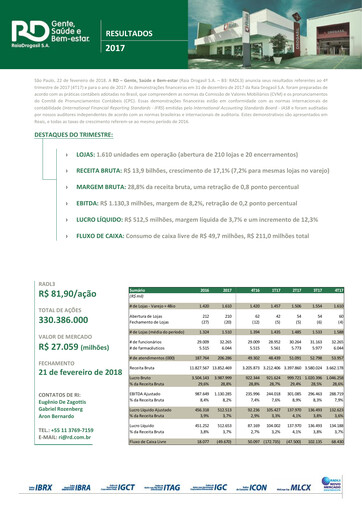 Thumbnail RaiaDrogasil Quarterly Report 2017-q4