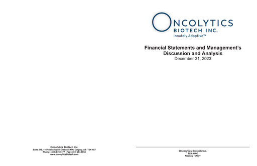 Miniature Oncolytics Biotech
 Rapport annuel 2023