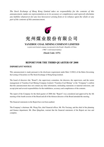 Thumbnail Yankuang Energy (Yanzhou Coal Mining) Quarterly Report 2008-q3