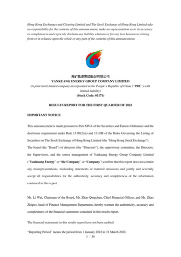 Thumbnail Yankuang Energy (Yanzhou Coal Mining) Quarterly Report 2022-q1