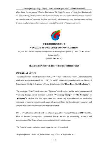 Thumbnail Yankuang Energy (Yanzhou Coal Mining) Quarterly Report 2025-q3
