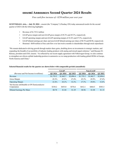 Thumbnail ON Semiconductor Quarterly Report 2024-q2