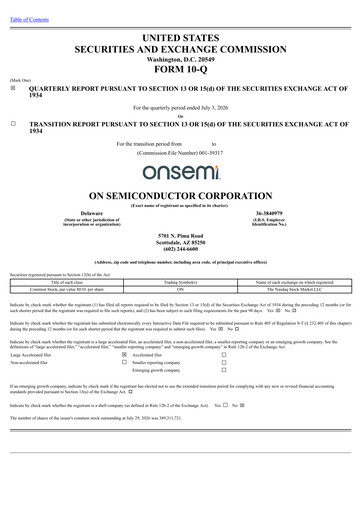 Thumbnail ON Semiconductor Quarterly Report 2026-q2