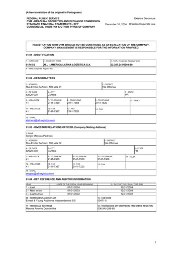 Thumbnail Rumo Financial Statement 2004
