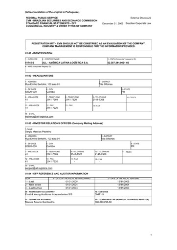 Thumbnail Rumo Financial Statement 2005