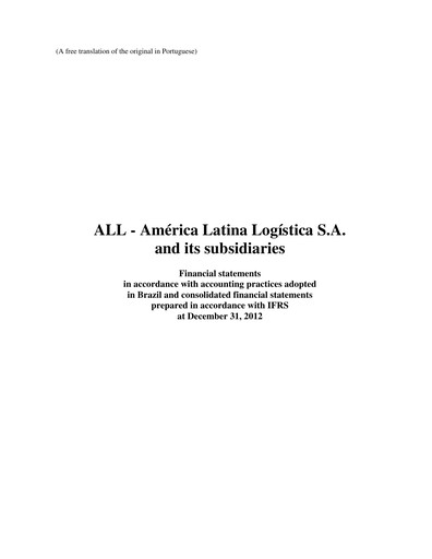 Thumbnail Rumo Financial Statement 2012