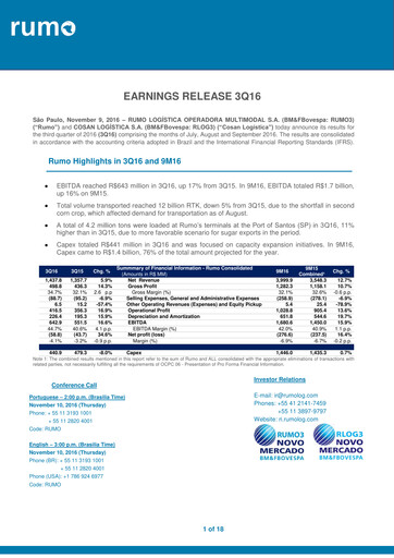 Thumbnail Rumo Quarterly Report 2016-q3