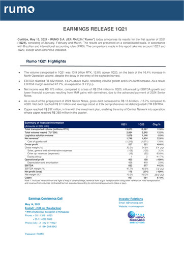 Thumbnail Rumo Quarterly Report 2021-q1