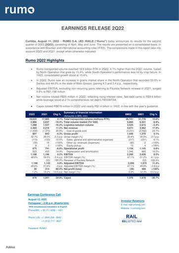 Thumbnail Rumo Quarterly Report 2022-q2