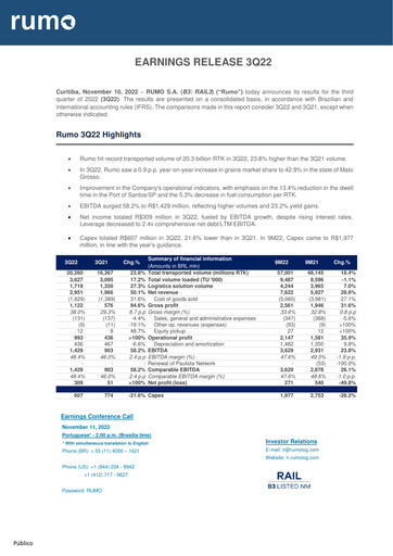 Thumbnail Rumo Quarterly Report 2022-q3