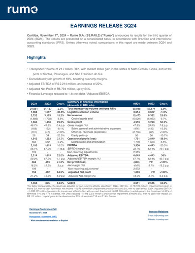 Thumbnail Rumo Quarterly Report 2024-q3