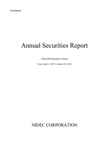 Thumbnail Nidec Annual Report fy2018