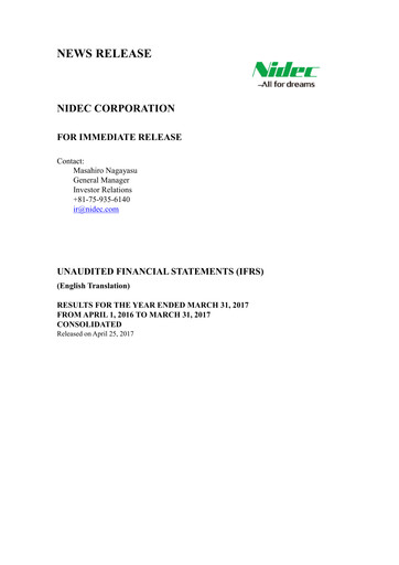 Thumbnail Nidec Financial Statement fy2017
