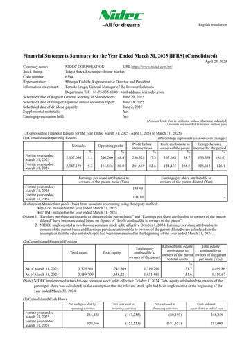 Thumbnail Nidec Financial Statement fy2025