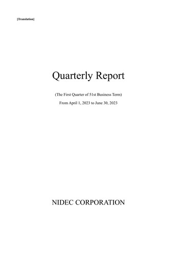 Thumbnail Nidec Quarterly Report 2023-q1