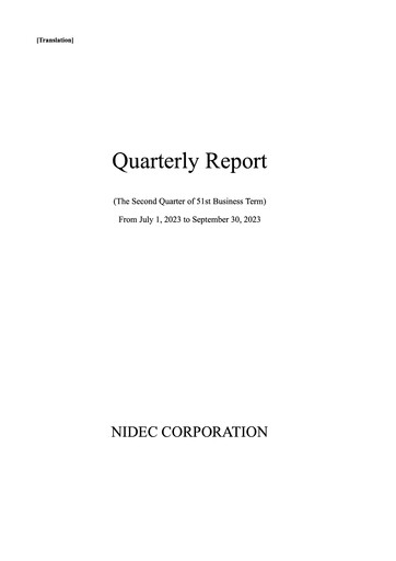 Thumbnail Nidec Quarterly Report 2023-q2
