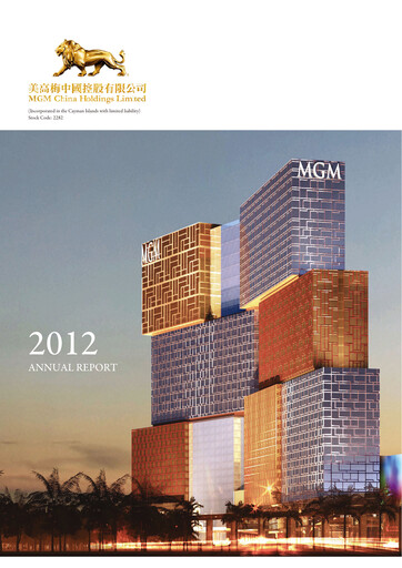 Miniature MGM China Holdings Rapport annuel 2012