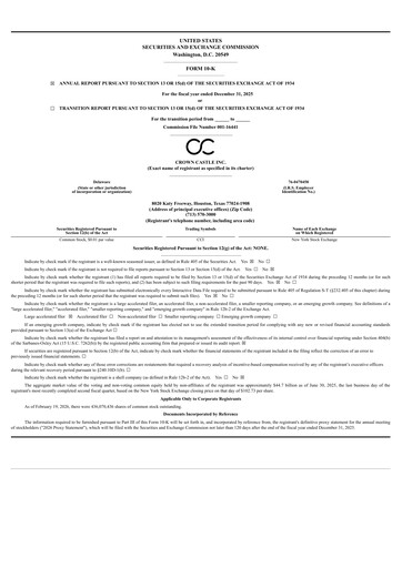 Thumbnail Crown Castle Annual Report 2025