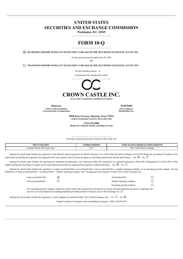 Thumbnail Crown Castle Quarterly Report 2026-q2