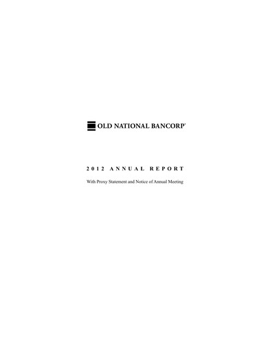 Thumbnail Old National Bank
 Annual Report 2012