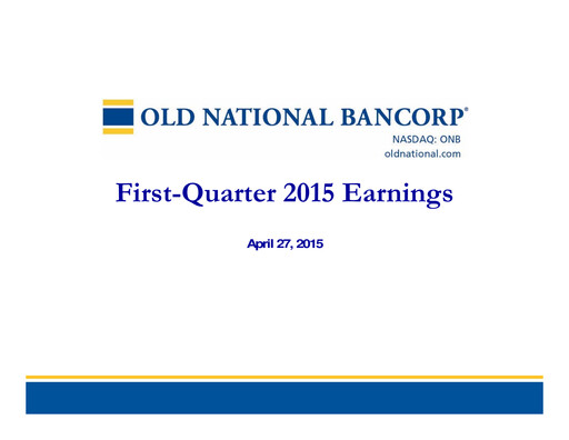 Thumbnail Old National Bank
 Quarterly Report 2015-q1
