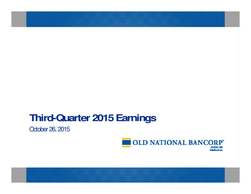 Thumbnail Old National Bank
 Quarterly Report 2015-q3