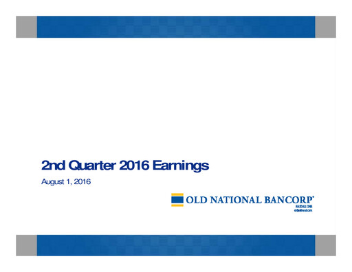 Thumbnail Old National Bank
 Quarterly Report 2016-q2