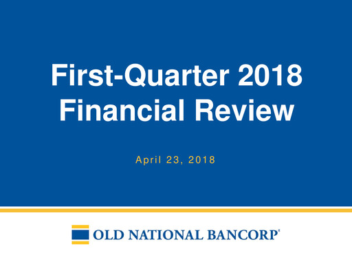Thumbnail Old National Bank
 Quarterly Report 2018-q1