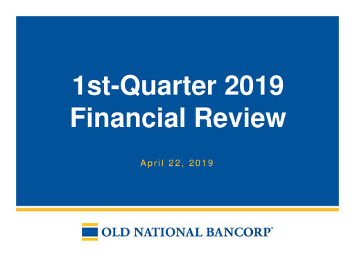 Thumbnail Old National Bank
 Quarterly Report 2019-q1