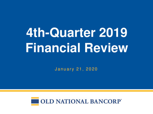 Thumbnail Old National Bank
 Quarterly Report 2019-q4
