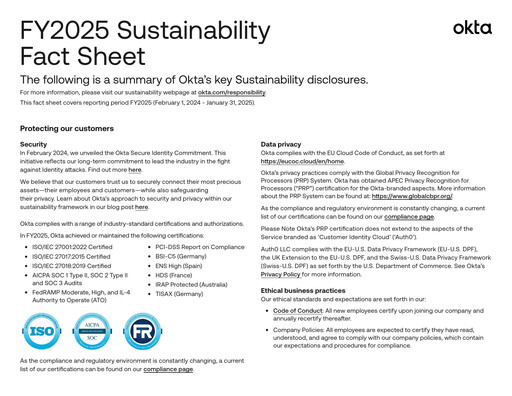 Thumbnail Okta Sustainability Report 2025