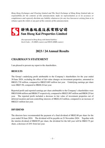 Thumbnail Sun Hung Kai Properties
 Financial Report 2023-2024