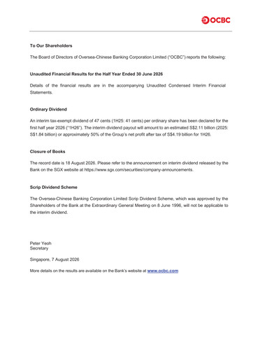 Thumbnail OCBC Bank Financial Statement 2026-h1